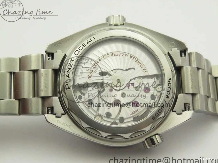 0407 Trendy Planet Ocean 43.5mm SS VSF 1:1 Best Edition Black Ceramic Bezel and Dial on SS Bracelet A8900 Super Clone 7973